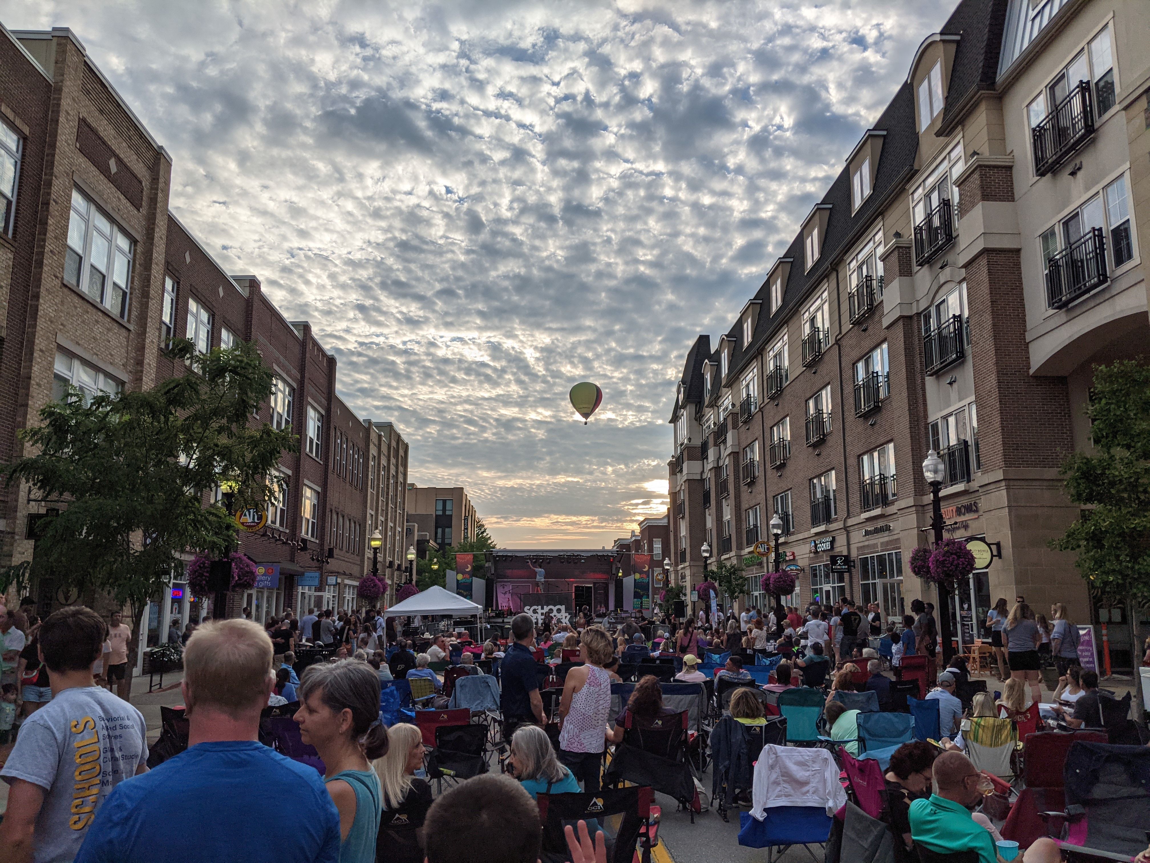 people enjoying Main Street without a car