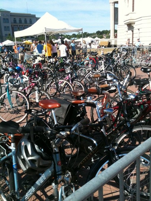 bike valet parking at Carmel Farmer’s Market